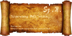 Szarvasy Mónika névjegykártya