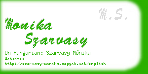 monika szarvasy business card